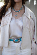Load image into Gallery viewer, Boulder Opal Shell Diamond Dewdrop Necklace