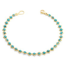 Load image into Gallery viewer, B-1101-TQ 18K YG Turq Textile Bracelet Approx, 3.2 cts