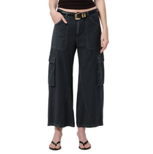 Load image into Gallery viewer, Citizens of Humanity Thassos twisted seam utility pant in Washed Black corduroy, front view