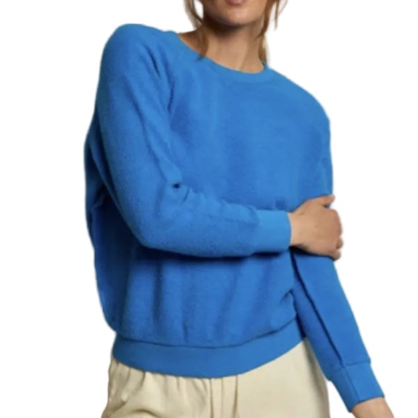 Ziggy Inside out Fleece Long Sleeve Shrunken Crewneck Sweatshirt — Pink Lagoon Boutique, Solana Beach