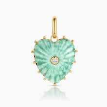 Load image into Gallery viewer, Malene Green Dot Heart Clip Charm
