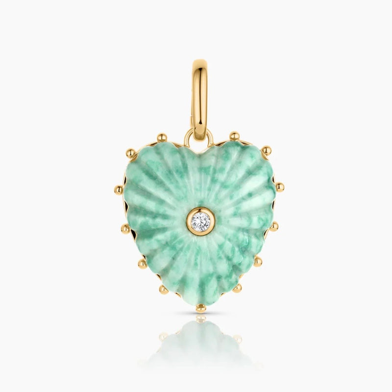 Malene Green Dot Heart Clip Charm