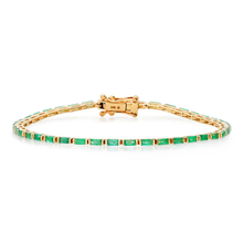 Load image into Gallery viewer, 14K Emerald Baguette Tennis Bracelet

