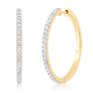 14K Essential Diamond Hoops