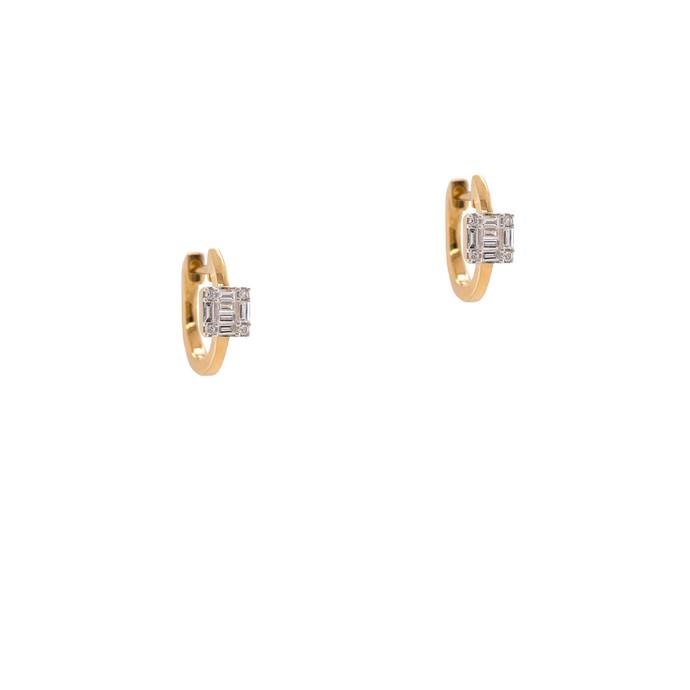 14K Floating Illusion Huggies