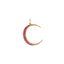 Load image into Gallery viewer, 14K Large Pink Sapphire Crescent
