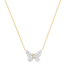 Load image into Gallery viewer, 14K Mini Diamond Butterfly Necklace
