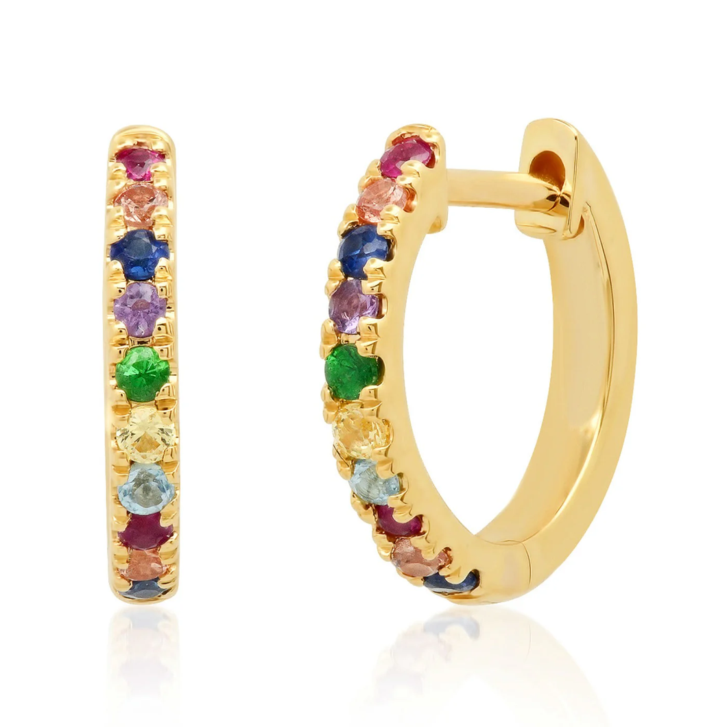 14K Standard Multi Colored Huggies