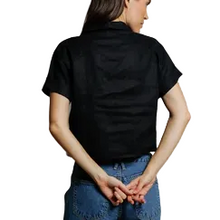 Load image into Gallery viewer, Tabitha Linen 1/4 Button Down Collared Tee

