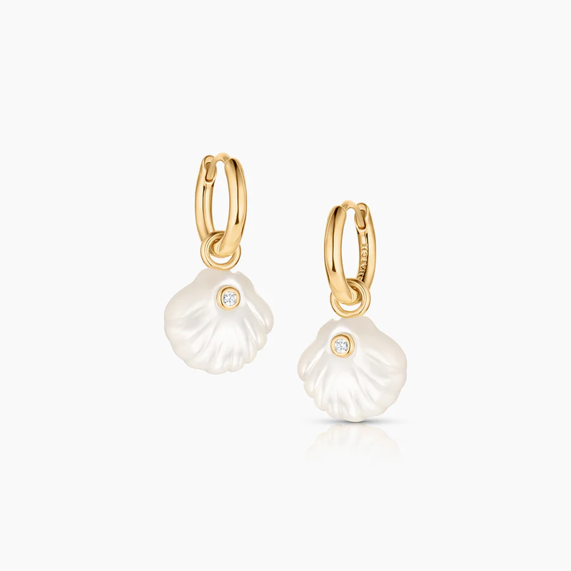 Coquille Mother Of Pearl Hoop Earrings