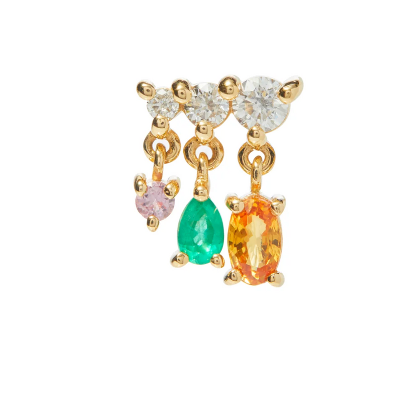 The Winged Cascade Gem Stud - Warm