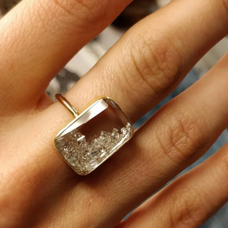 Ten Fourteen Diamond Shaker Ring alternate view