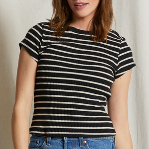 Julia Rib Stripe Short Sleeve Baby Tee