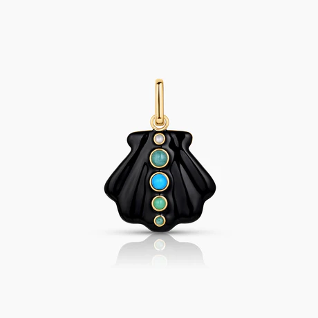 Maris Black Enamel Shell Clip Charm