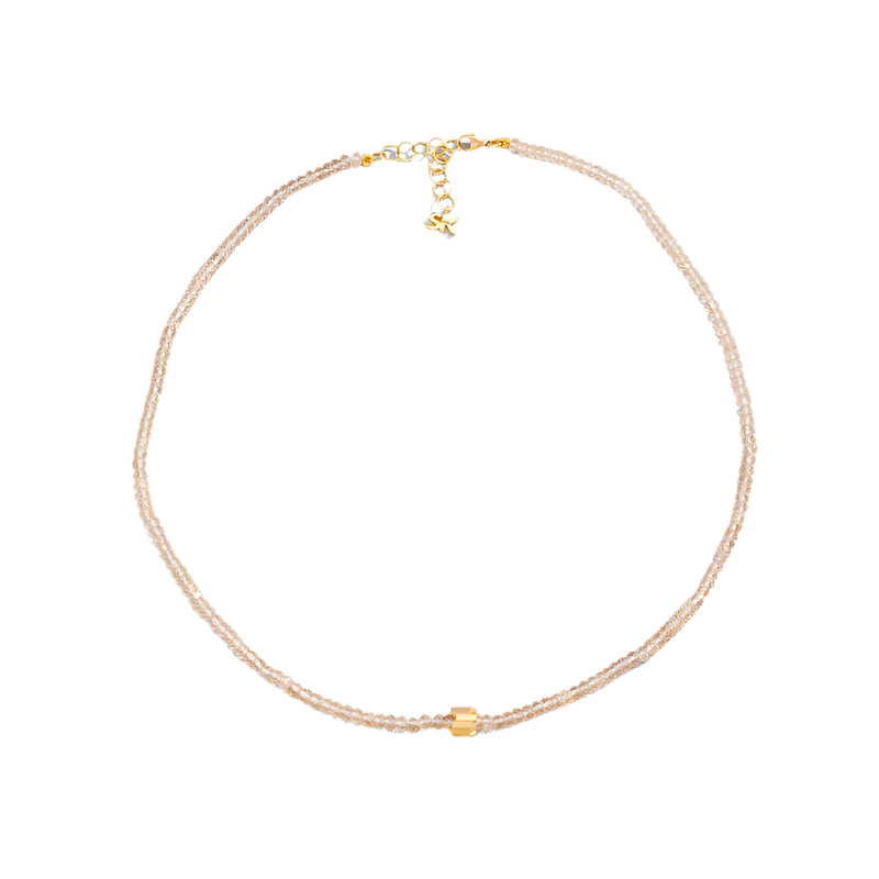 Champagne Topaz Beaded Necklace