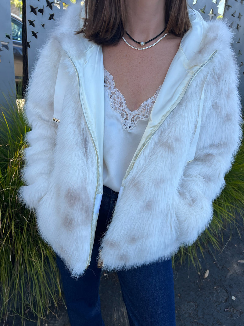 Faux Lynx Bomber Jacket