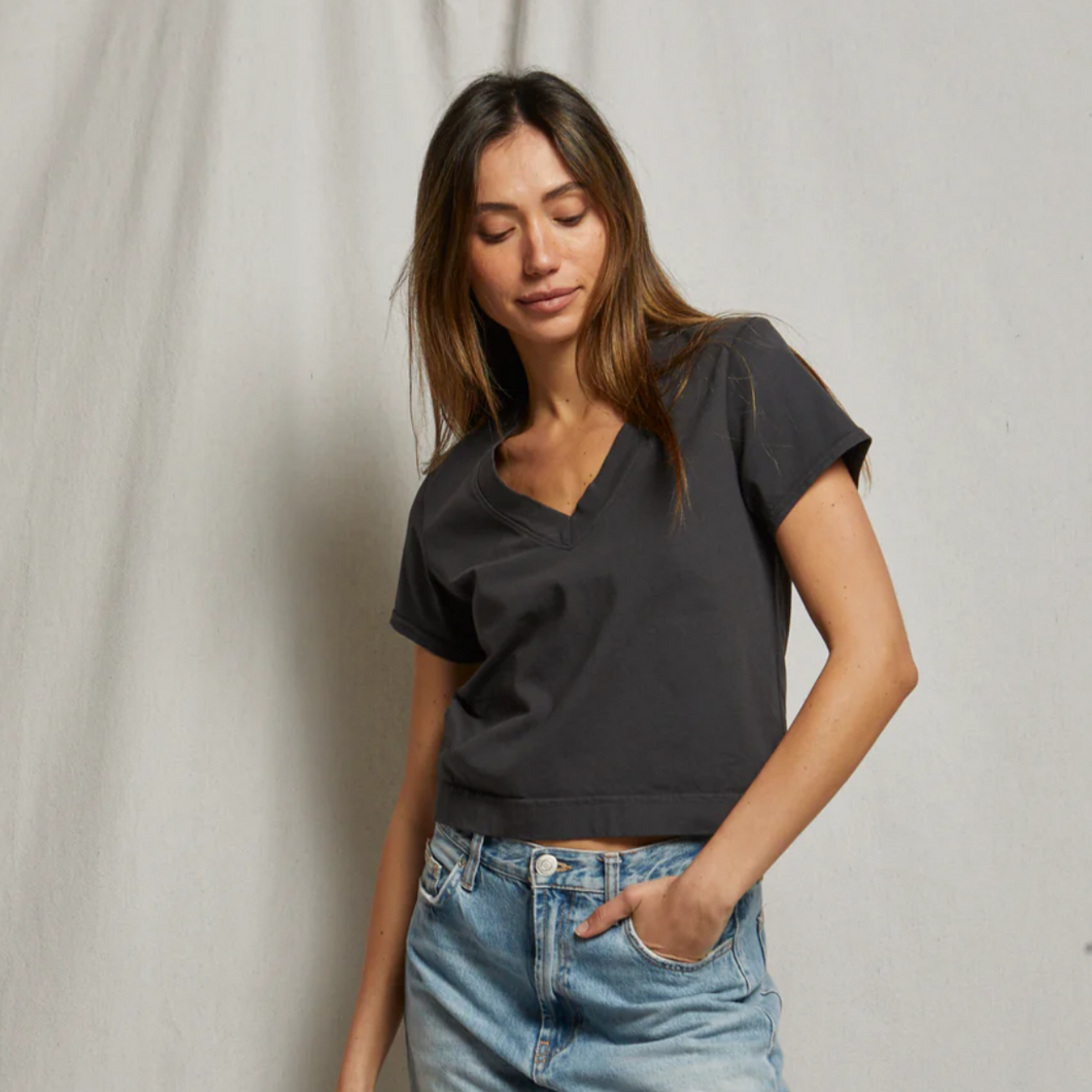 Frankie - Ringspun Cotton Vneck Tee