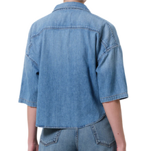 Load image into Gallery viewer, Frances Cropped Cape Button Up
