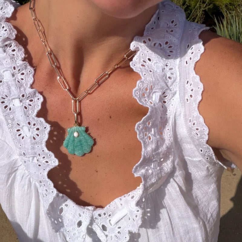 Marea Amazonite Shell Clip Necklace alternate view