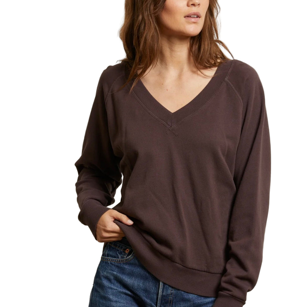 Sinead Relaxed French Terry V Neck Sweatshirt