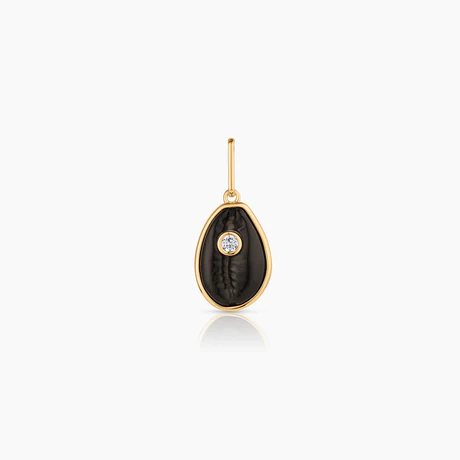 Cowrie Onyx Shell Charm