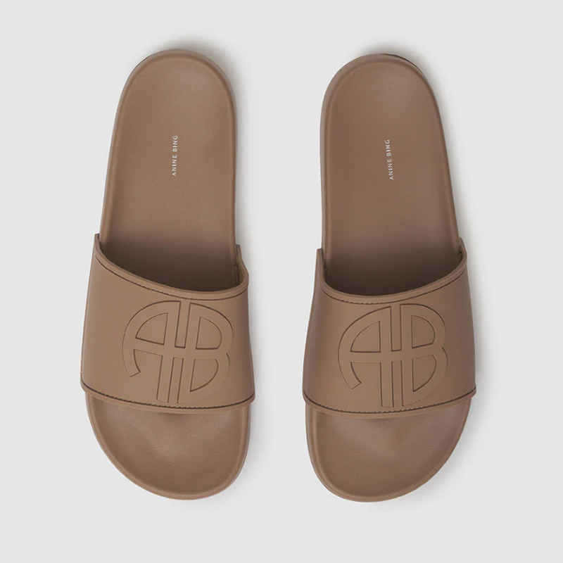Isla Slides Camel Monogram