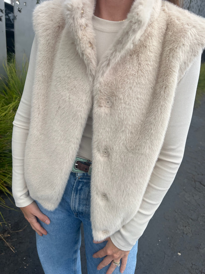 Beaver Fur Effect Vest — Pink Lagoon Boutique, Solana Beach
