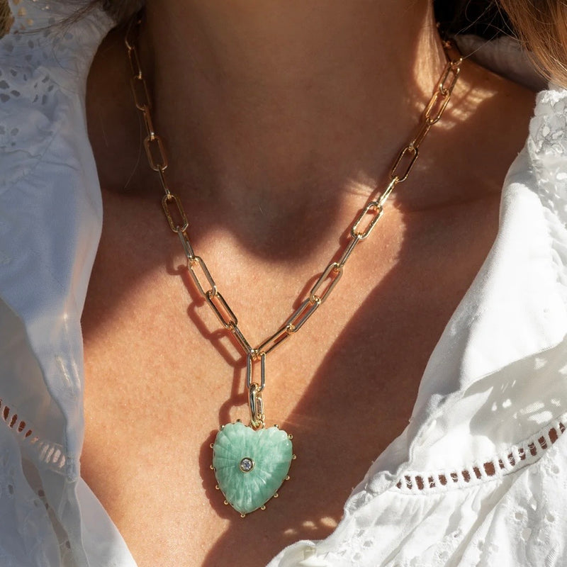 Malene Amazonite Heart Clip Charm alternate view