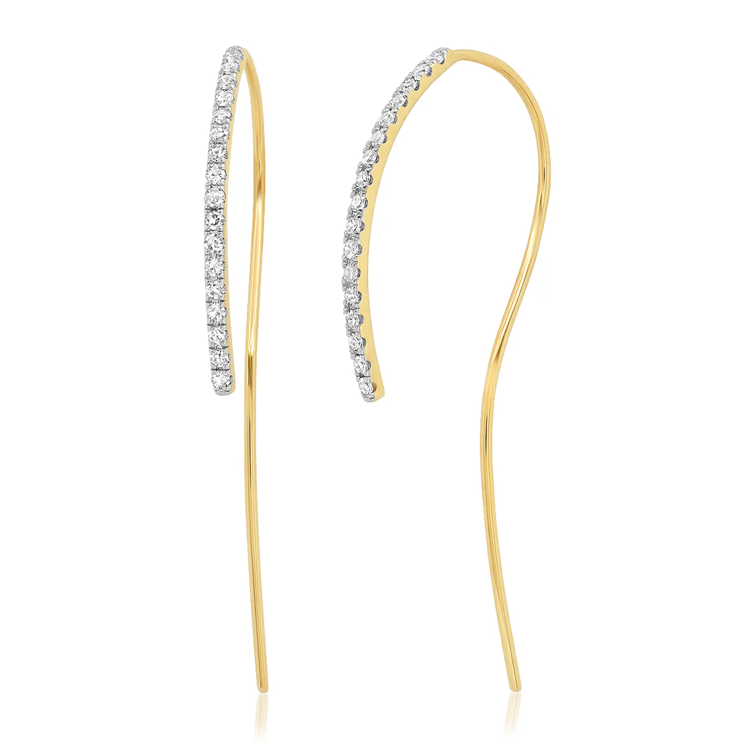 14K Diamond Hook Earrings