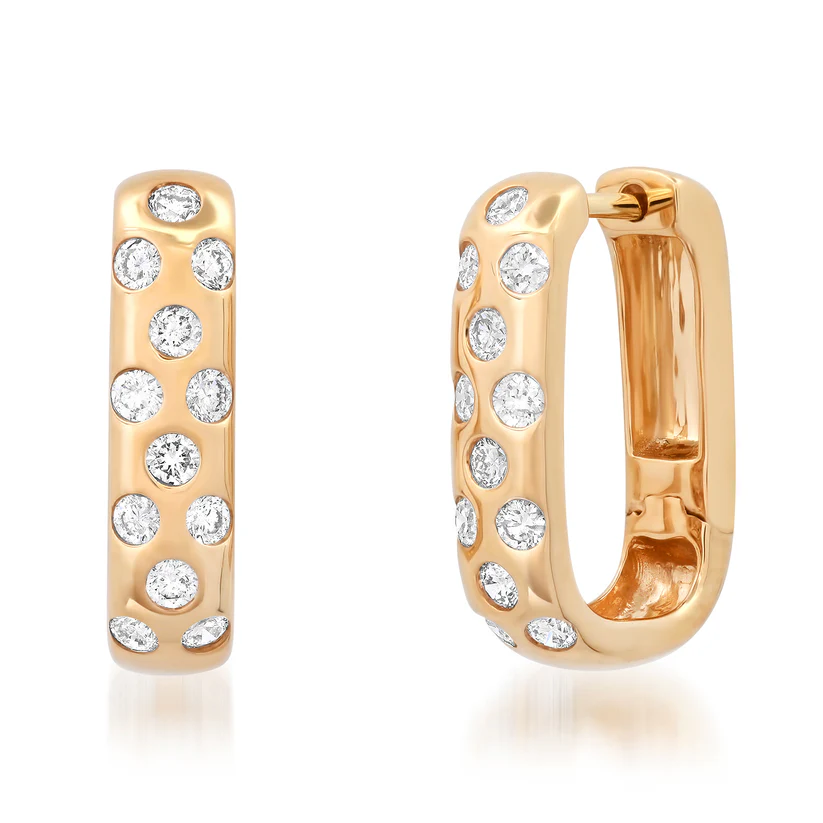 Rectangle Diamond Gypsy Earrings