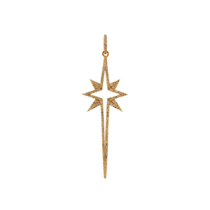 14K Large Starburst Spear Pendant