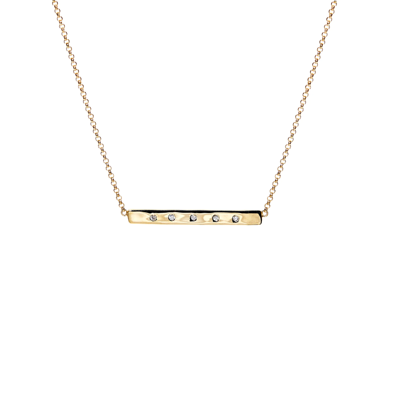 5 Diamond Bar Necklace