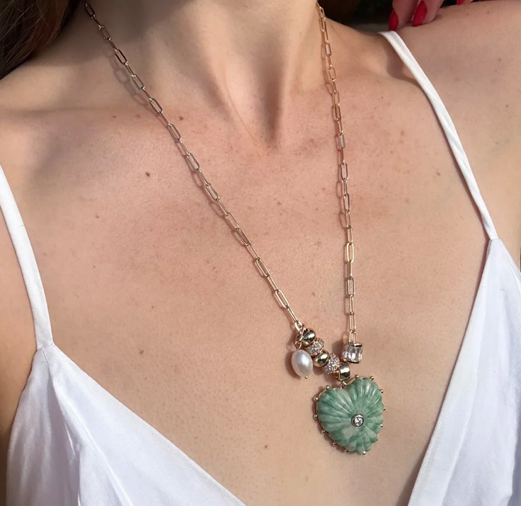 Soiree Green Dot Heart Neck alternate view