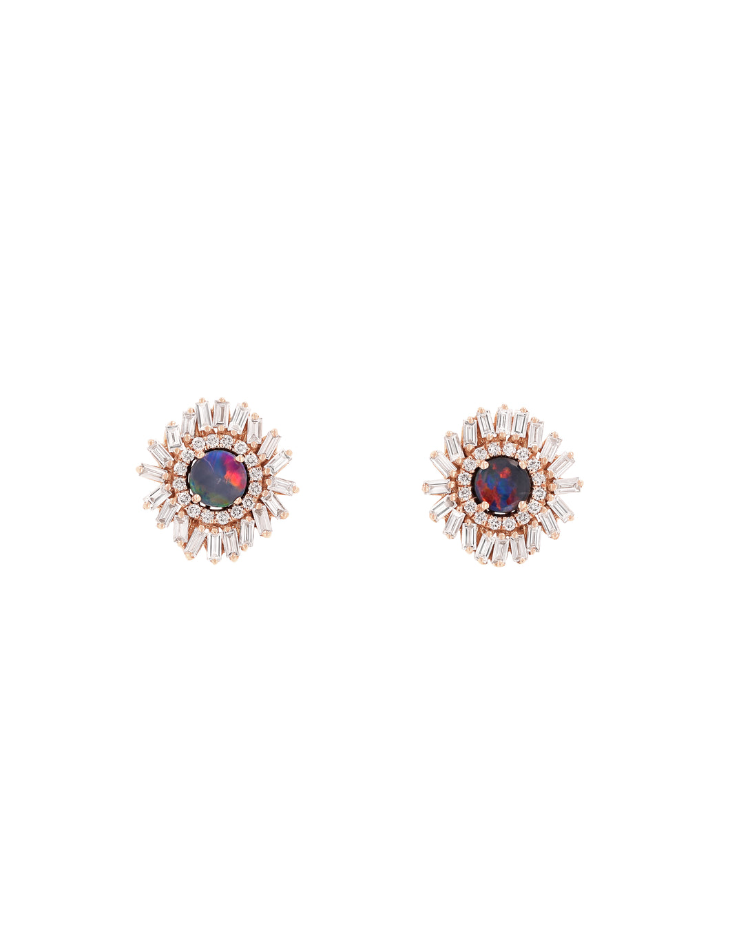 18K RG One of a Kind Opal Stud Earrings
