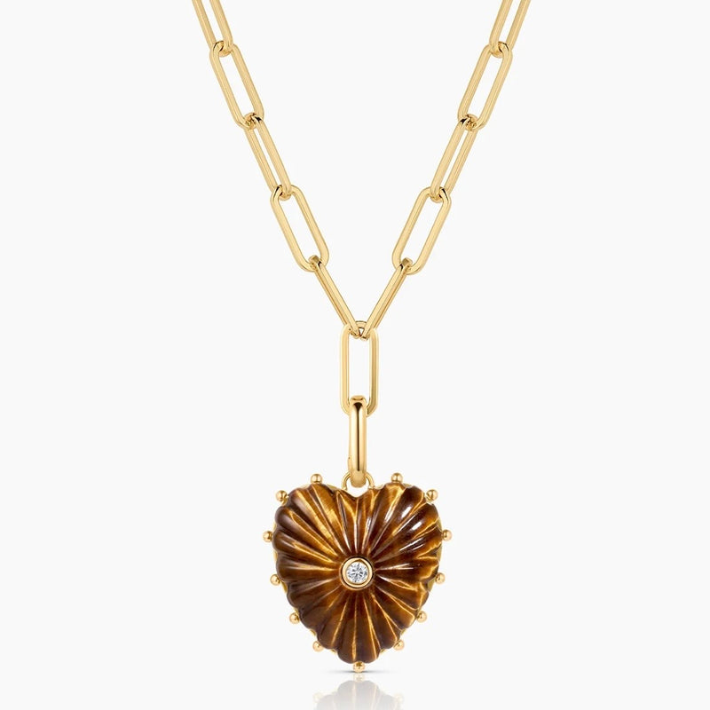 Malene Tiger's Eye Clip Necklace