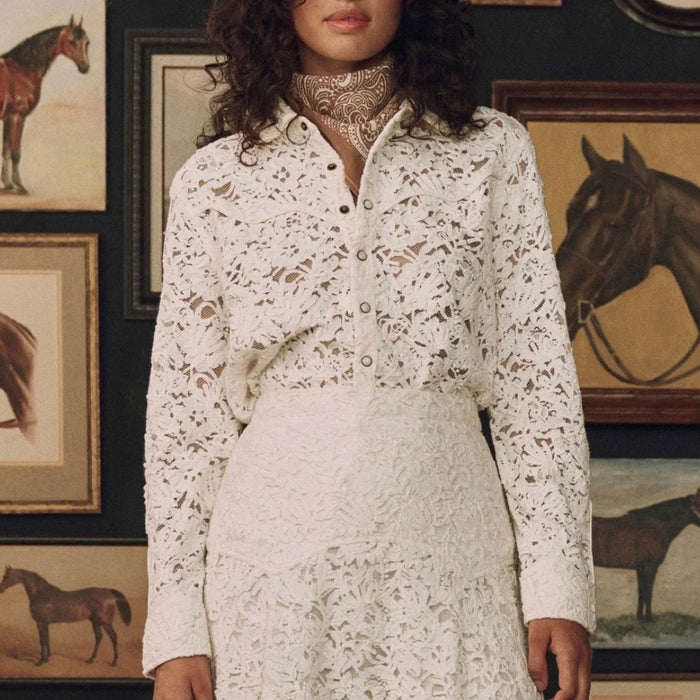 The Relic Lace Western Shirt — Pink Lagoon Boutique, Solana Beach