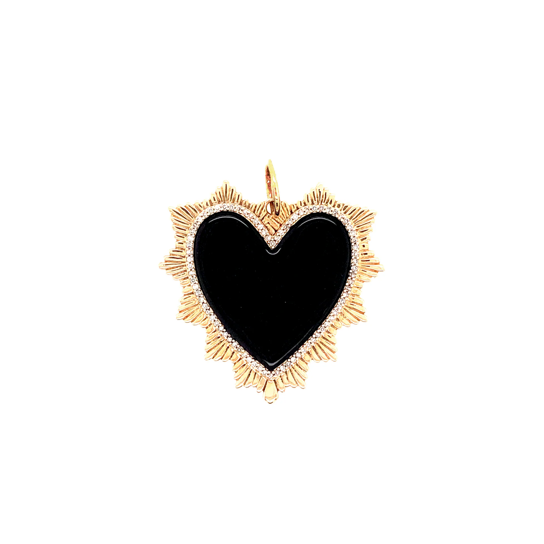 Radiating Heart Pendant Black