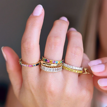 Load image into Gallery viewer, 14K Large Yellow Sapphire Eternity Band
