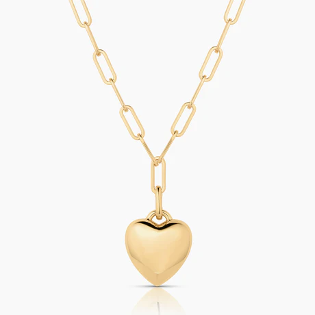 Aurelie Puffy Heart Clip Necklace