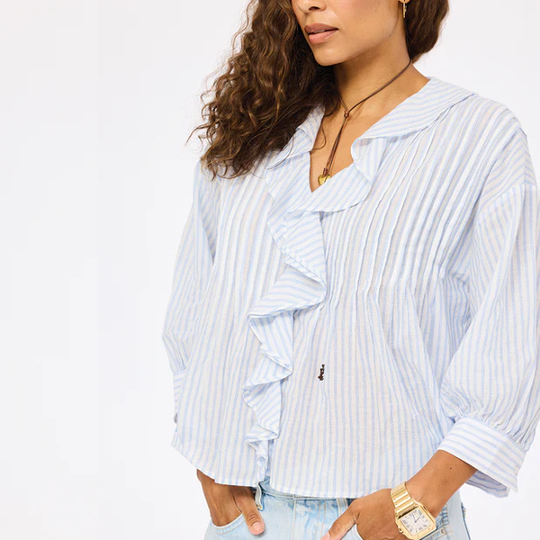 Rosen Stripe Blouse — Pink Lagoon Boutique, Solana Beach
