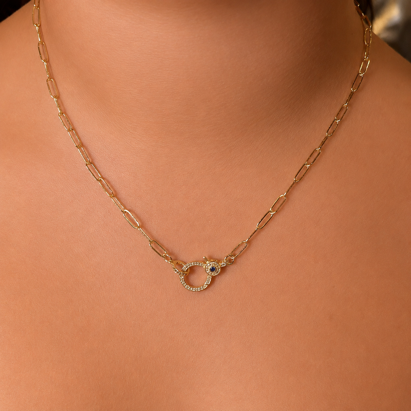 Sapphire Luck & Diamond Gold Chain