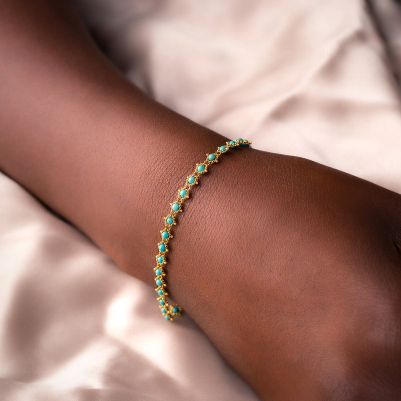 Turquoise Textile Bracelet alternate view