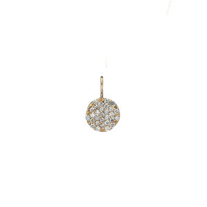 14K YG Petite Round & Pave Diamond Charm