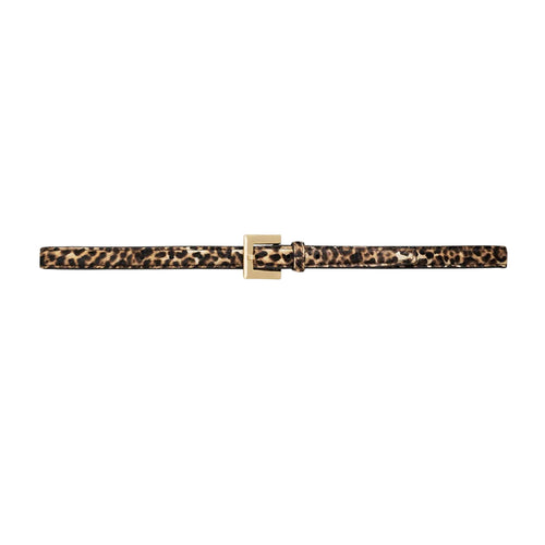 Anine Bing Leopard print belt with gold buckle 