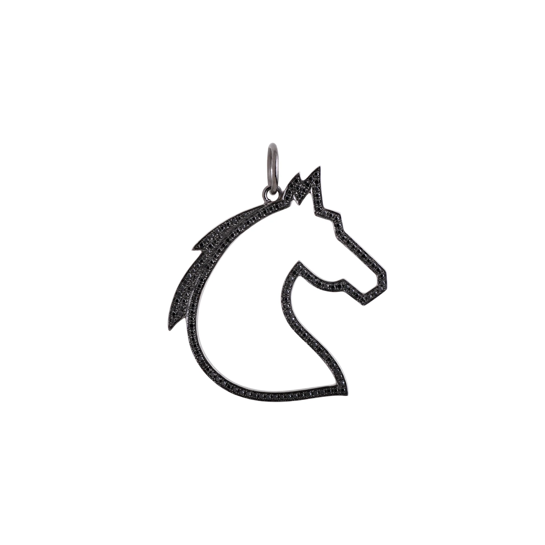 Black Diamond Horse Head Charm
