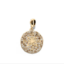 Load image into Gallery viewer, Compass Pave Med Coin w/ White Campagne &amp; Brown Diamond
