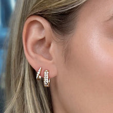 Load image into Gallery viewer, Rectangle Diamond Gypsy Earrings
