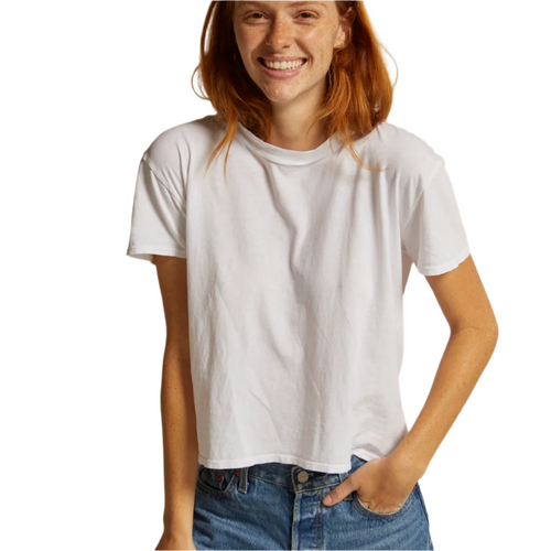 Perfect White Tee Harley Cotton Short Sleeve Boxy Crew Tee