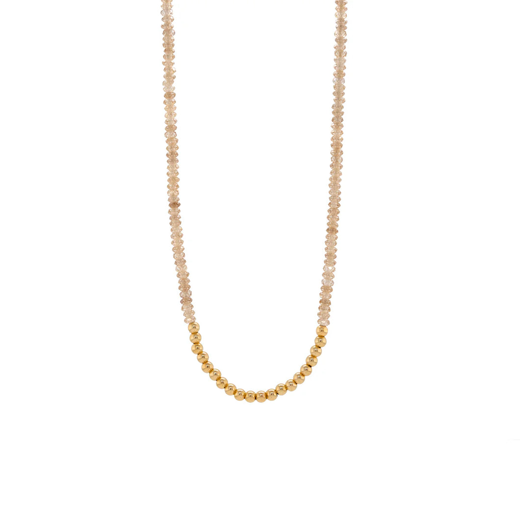 Natural Zircon Necklace, Champagne