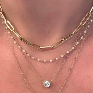Pearl & Gold Chain Necklace